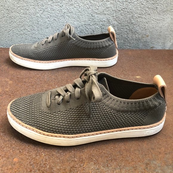 UGG Sidney Grey/Olive Knitted Trainers Sneakers - Picture 8 of 13